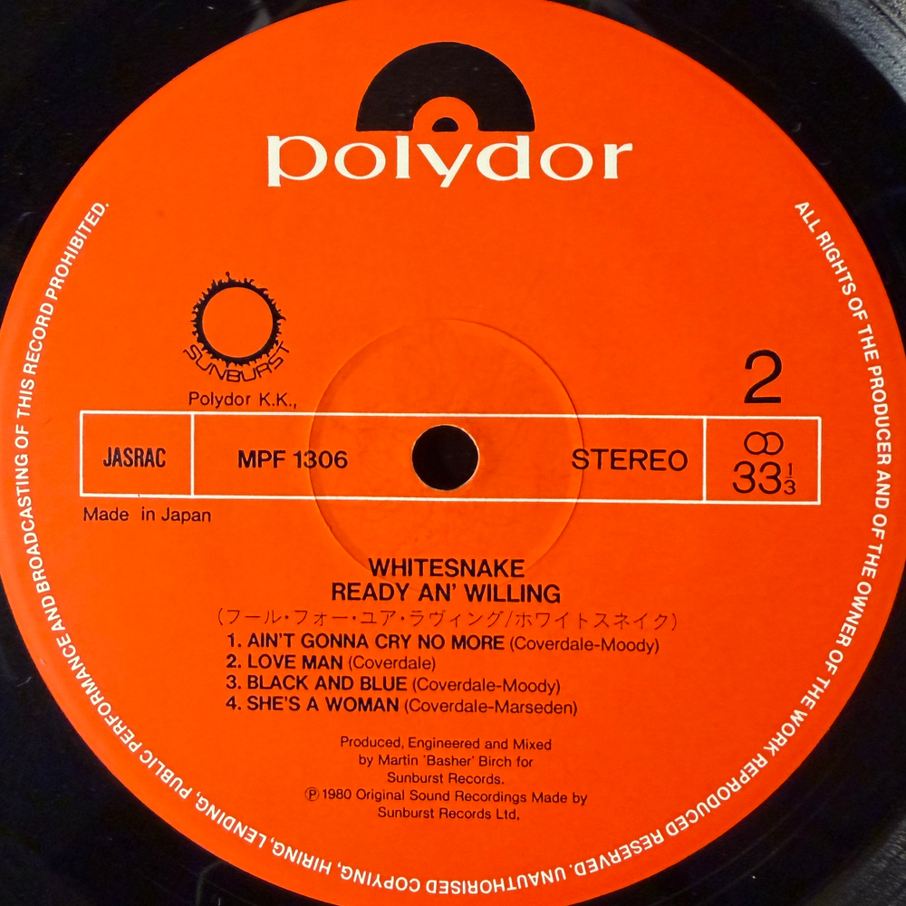 Whitesnake ‎– Ready An' Willing (Япония 1980г.) Т