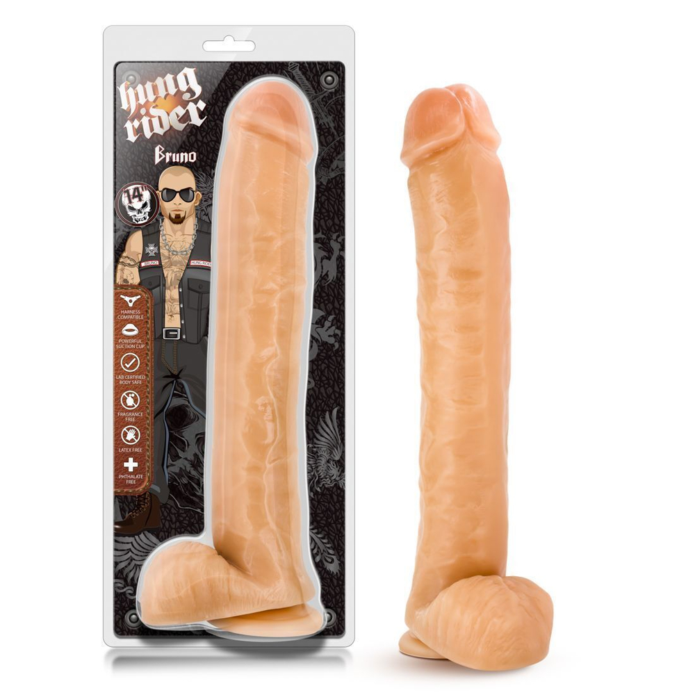 Телесный фаллоимитатор-гигант Hung Rider Bruno - 35,6 см. (Цвет: телесный)