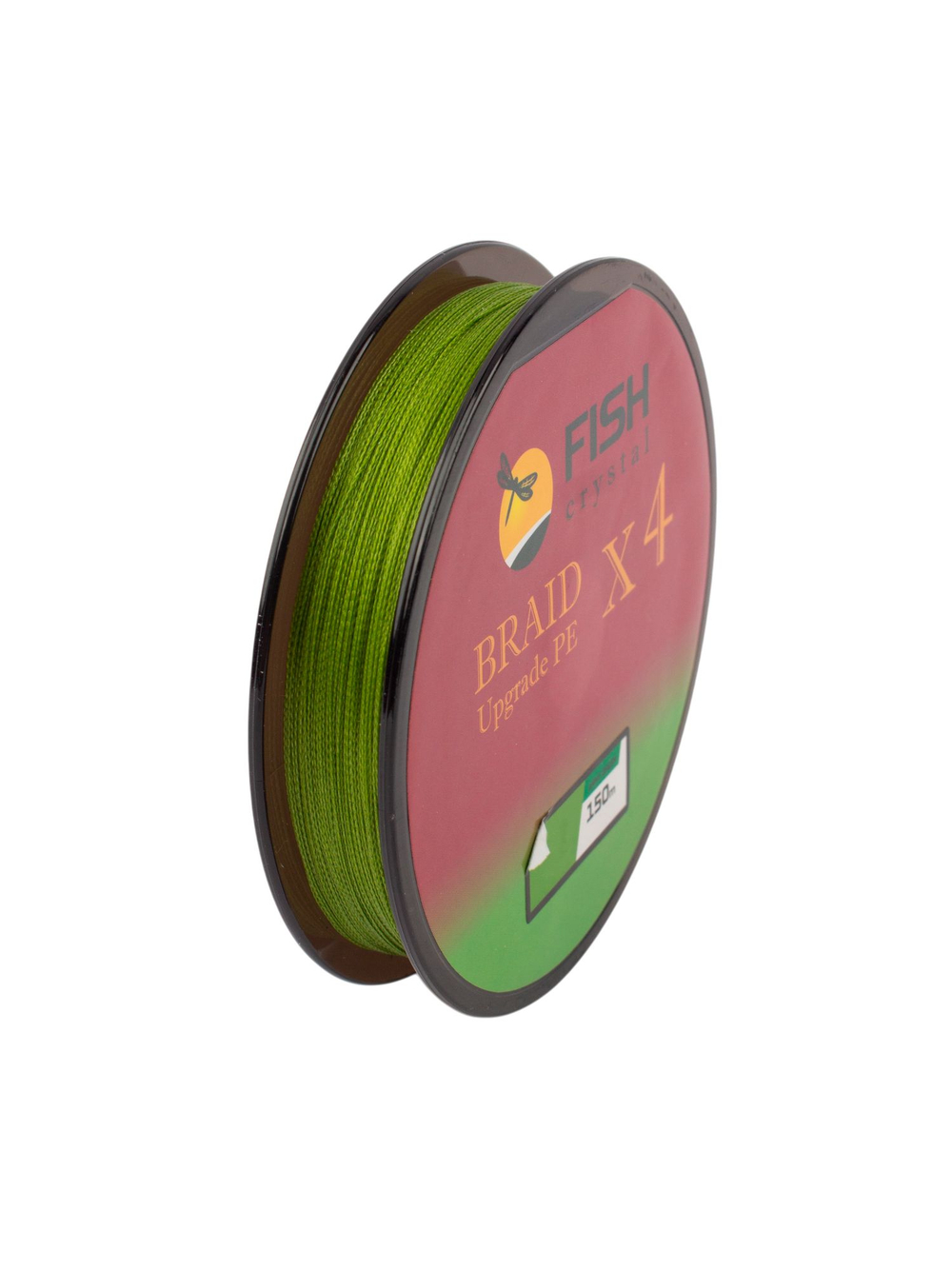 Плетеный шнур для рыбалки Fish Crystal BRAID UPGRADE PE X4 150 м, зеленый, 0.10 мм, 4.5 кг