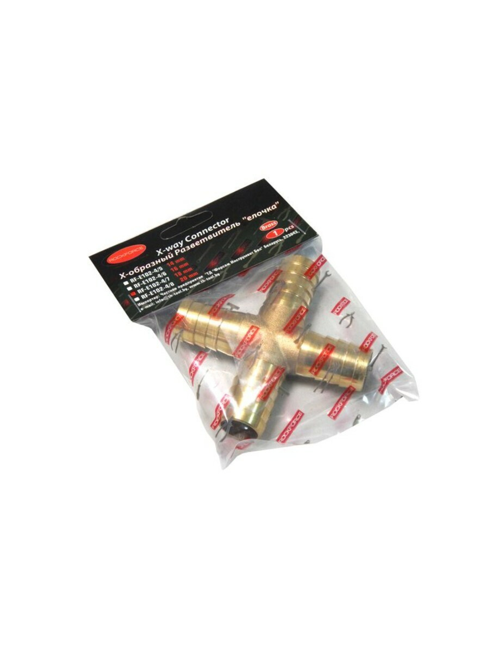 Разветвитель X-образный ''елочка''14мм RockForce##Rock FORCE RF-E102-4/5