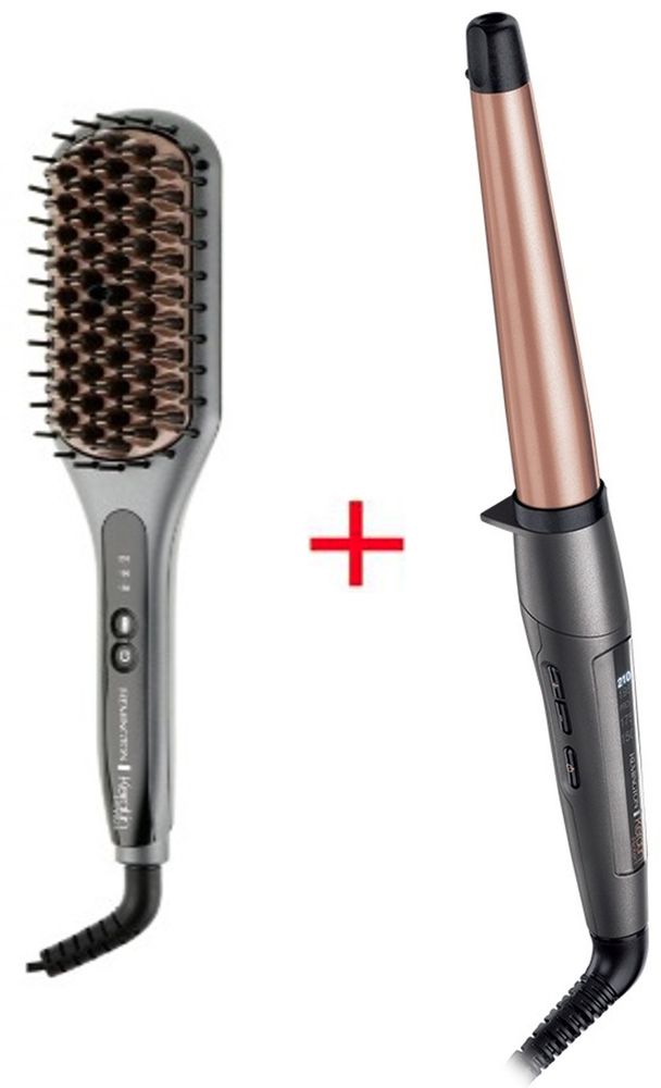 Щетка для укладки Remington CB7480 серый + Плойка конусная CI83V6 черный