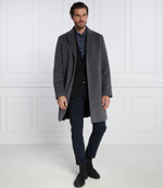 Хлопковое пальто h-hyde-c-224 BOSS BLACK - графитовый(50485199)