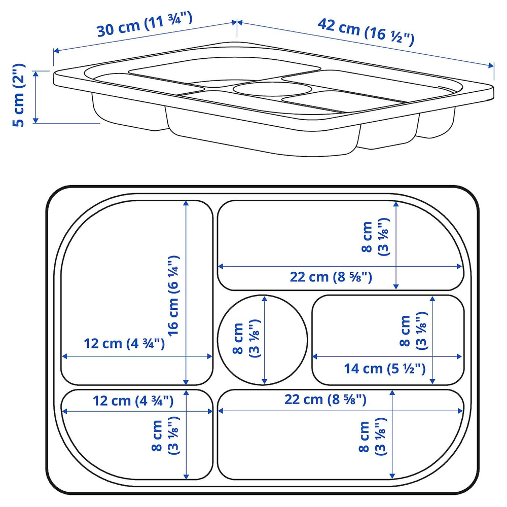 IKEA TROFAST (ИКЕА ТРУФАСТ) — Поднос с отделениями, белый, 42x30x5 см, фото 5