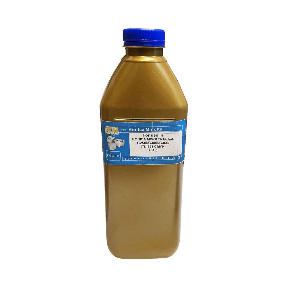 Тонер для KONICA MINOLTA bizhub C250i/C300i/C360i (TN-328C) (494гр, голубой, Chemical) Gold ATM