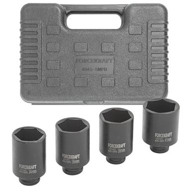 Головки ударные глубокие, набор 4пр., 1/2''(6гр.) FORCEKRAFT FK-4045-5MPB