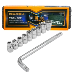 Набор инструментов 10пр, 1/2''( 6гр.) MEGATOOLS MT-4104-5
