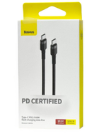 Usb Кабель-зарядка TYPE-C на TYPE-C Baseus Cafule PD2.0 1м (CATKLF-GG1) серо-черный