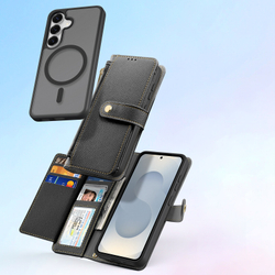 Чехол кошелек с MagSafe из TPU кожи от Dux Ducis для Samsung Galaxy S25, серия Lawa Series Case