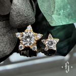 Накрутка "Crystal Star" - Желтое золото - White CZ
