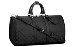 LOUIS VUITTON Leather Travel Bag Men"s