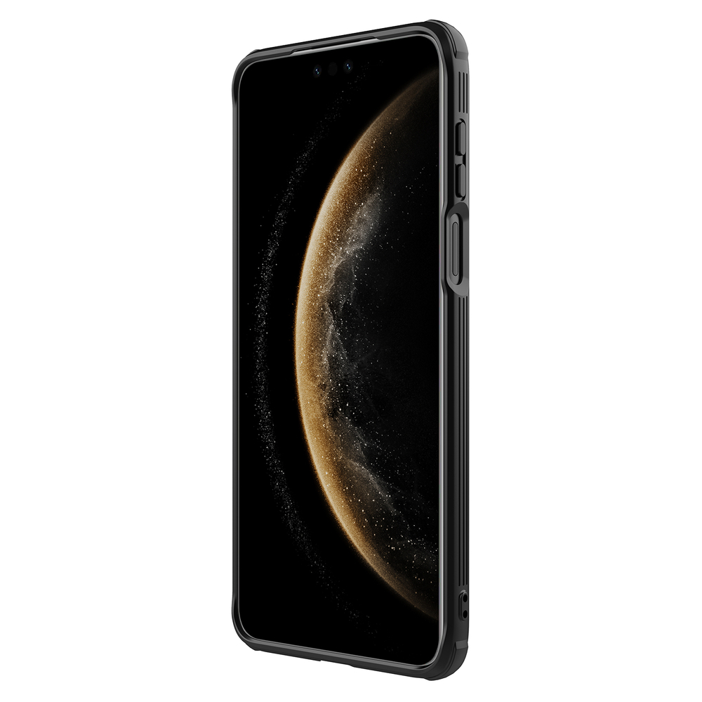 Чехол прозрачный тонированный (Transparent Black) от Nillkin с металлической крышкой и MagSafe на Huawei Mate 70 Pro/70 Pro+, серия CamShield Prop Magnetic Case