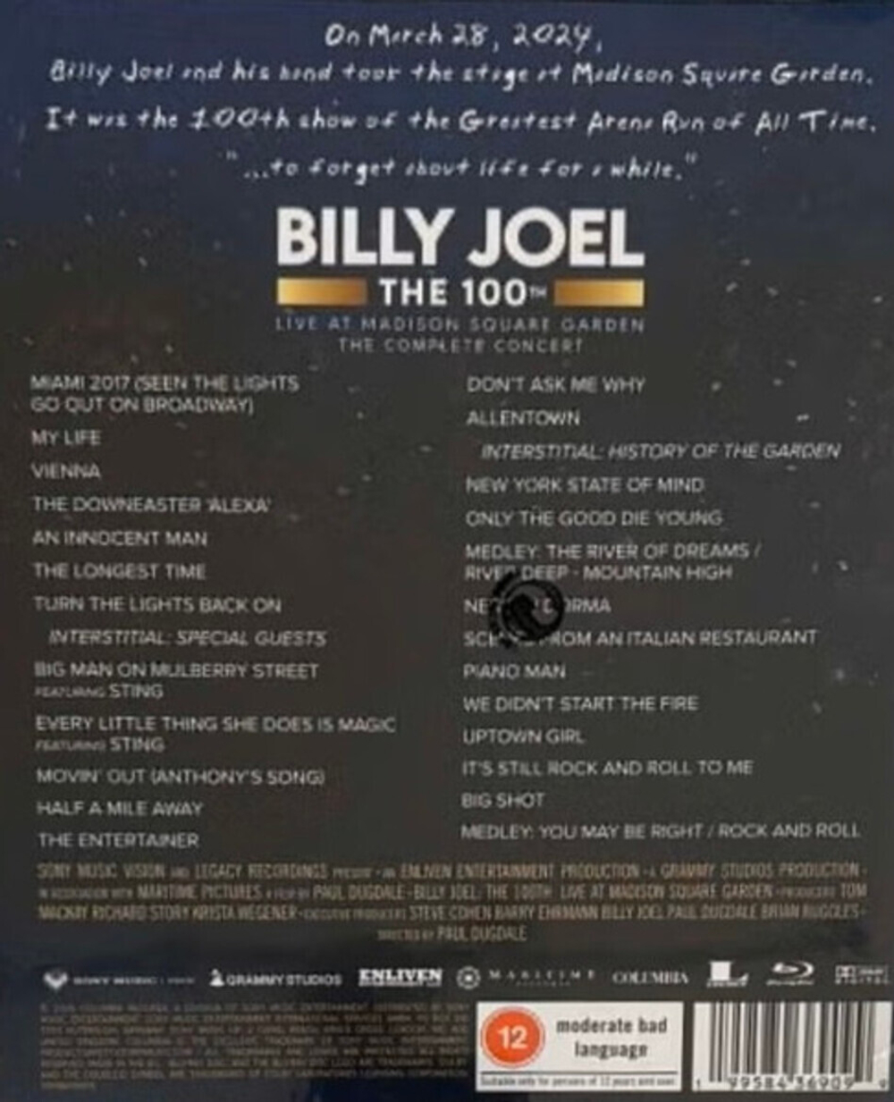 Billy Joel / The 100th Live At Madison Square Garden The Complete Concert (Blu-ray)