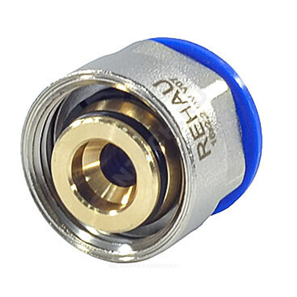 Евроконус для PE-X труб обжим латунь Дн 16х2,2х3/4" с накидной гайкой RAUTITAN flex Rehau 12663521003