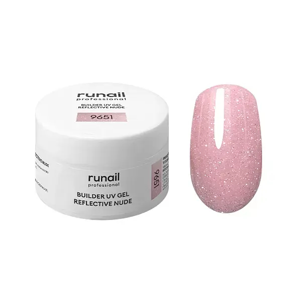 Гель светоотражающий BUILDER UV GEL REFLECTIVE NUDE,RuNail 15г №9651