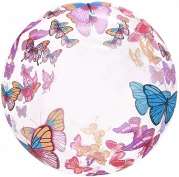 К 20'' Сфера 3D Deco Bubble Бабочки Прозрачный