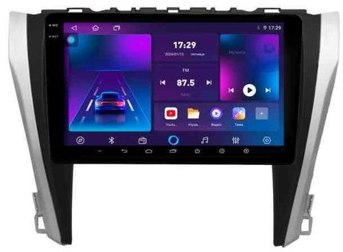 Магнитола для Toyota Camry 55 2014-2018 (рамка серебро) - Parafar PF466T2LUX1RN2K на Android 13, Быстрая, QLED+2K, CarPlay, 4G SIM-слот