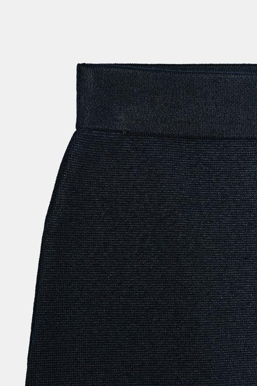 ZARA ТРИКОТАЖНАЯ МИНИ-ЮБКА С ВОЛНИСТЫМ КРАЕМ, МОРСКОЙ СИНИЙ