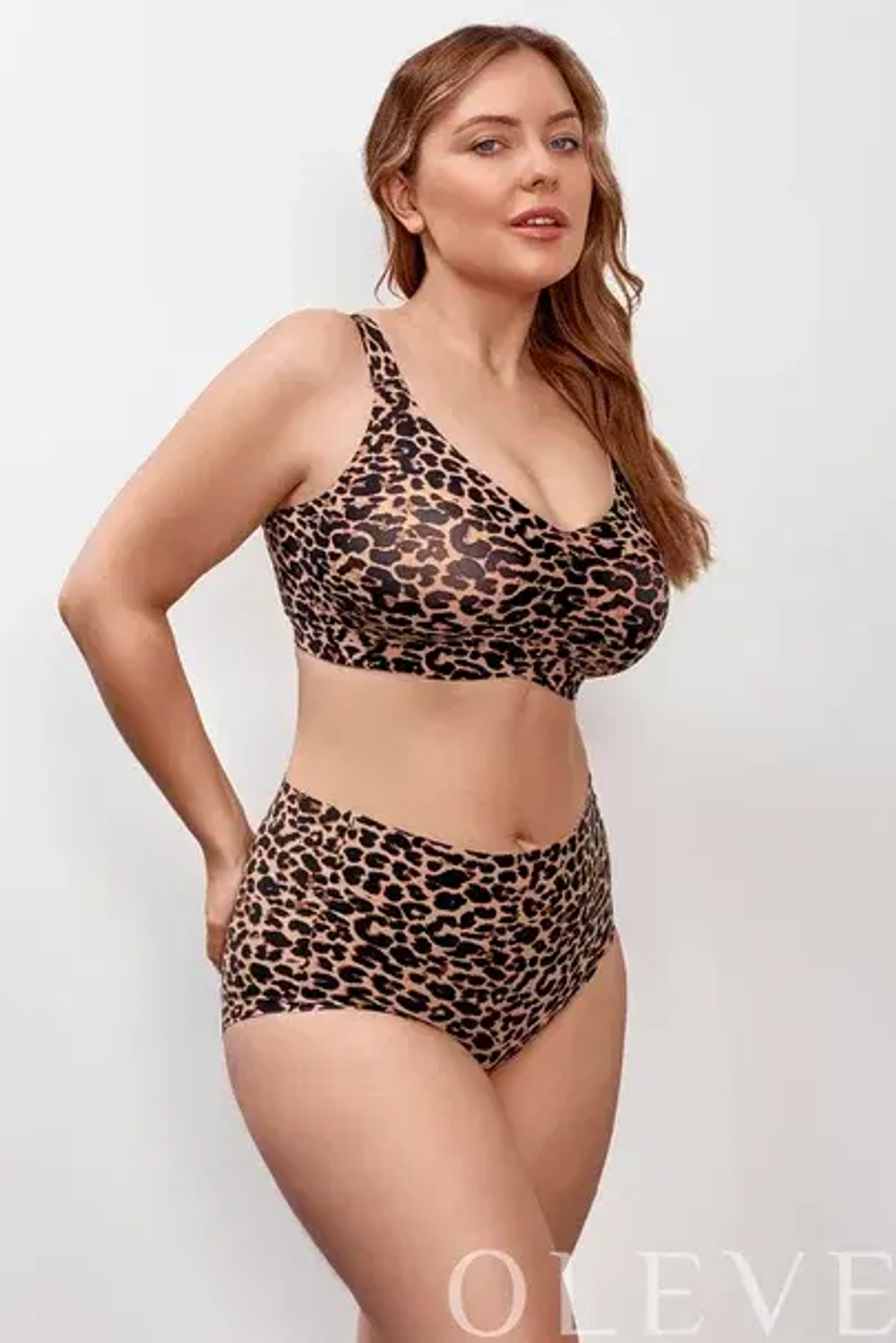 LB6131 Бюстгальтер Plus-size OLEVE (leopard разноцветный XL)