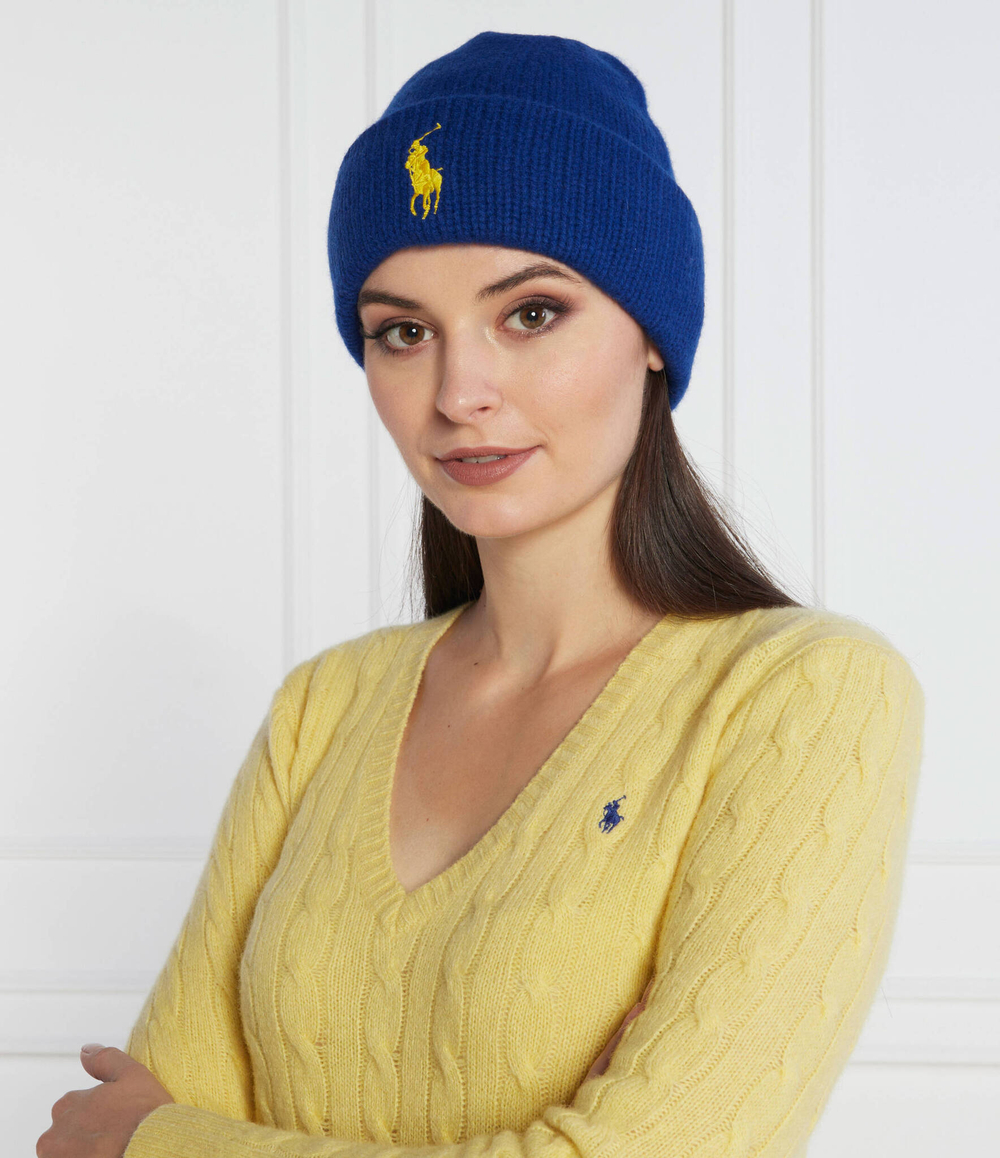 Хлопковая шапка POLO RALPH LAUREN - темно-голубой(455931421)