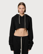 RICK OWENS DRKSHDW ХУДИ ЧЕРНАЯ ЖЕНСКАЯ УКОРОЧЕННАЯ