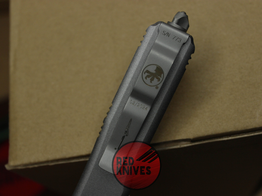 Нож Microtech Ultratech Standard S/E A+++ - серая рукоять, клинок апокалиптик