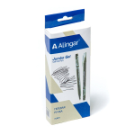 Ручка гелевая Alingar, "Jumbo GeL", 0,5 мм, черная, игольчатый наконечник, трехгранный, прозрачный, пластик. корпус, 12 шт/уп, карт. уп., европод