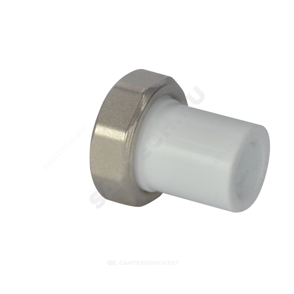 Штуцер PP-R комбинированный белый Дн 32х1 1/4" с накидной гайкой VALFEX 10136032