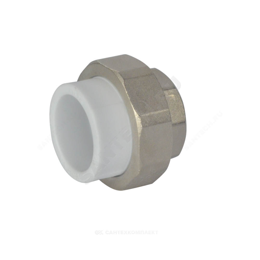 Муфта PP-R комбинированная разъемная белая Дн 32х1" ВР усиленная VALFEX 10155025У