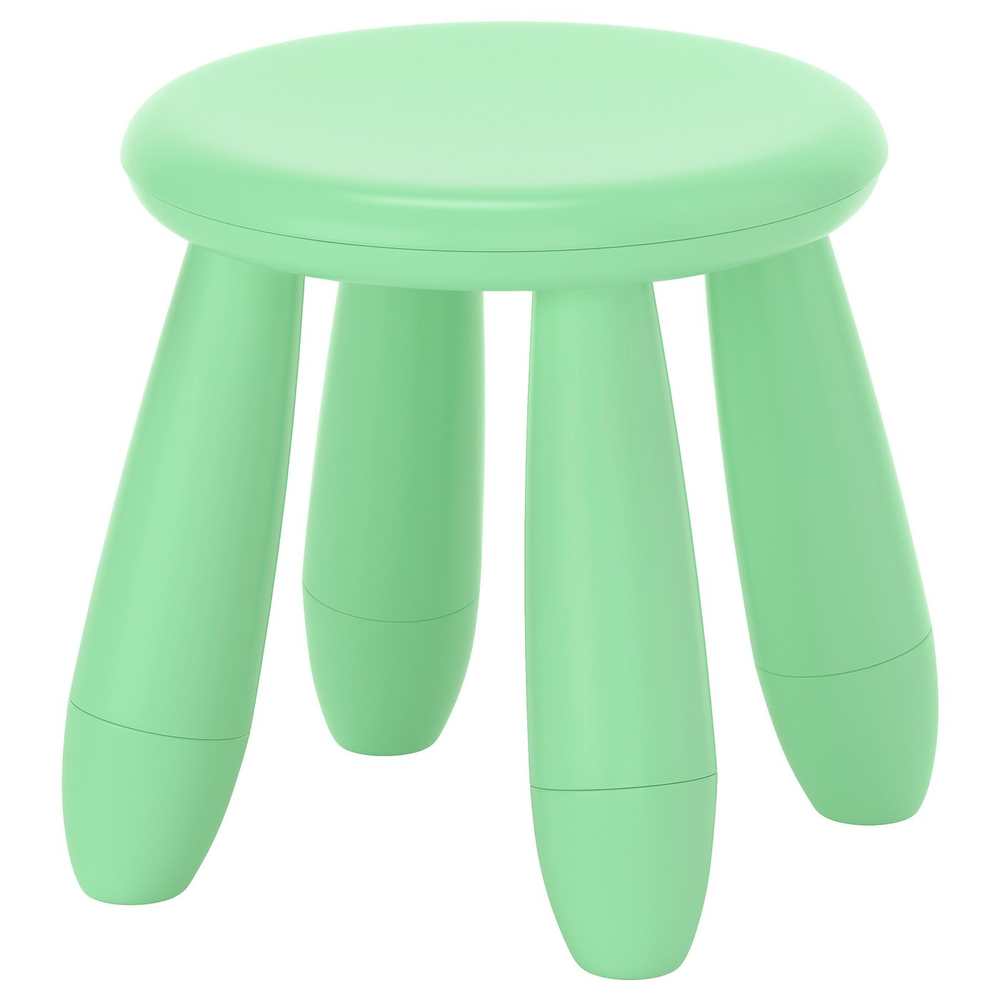 IKEA MAMMUT  (ИКЕА МАММУТ)  -  Табурет детский - для дома и улицы, светло-зелёный