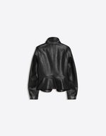 Женская куртка из искусственной кожи с баской - BERSHKA