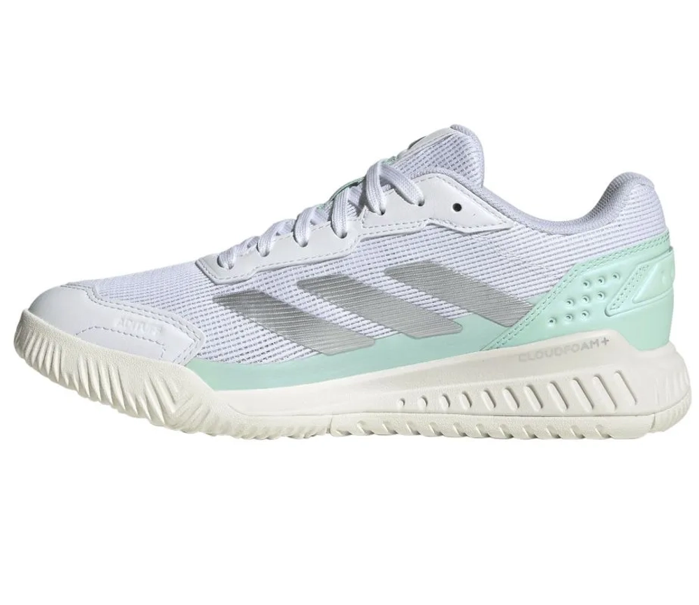 Женские кроссовки для padel Adidas Courtquick Padel W - white/silvermetallic/clear mint