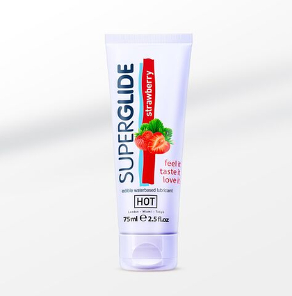 HOT SuperGlide - Оральный лубрикант, клубника, 75 мл