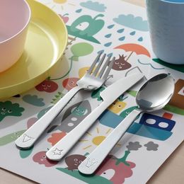 Набор столовых приборов IKEA FABLER (ФАБЛЕР), Детский, Нержавеющая сталь