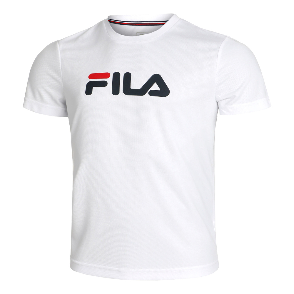 Мужское теннисное поло Fila Logo Men - White, Dark Blue