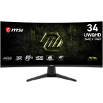 Монитор MSI MAG 346CQDF E20 34" 21:9 UWQHD (3440x1440) Rapid VA Curve 1500R, 0,5ms (GTG), 400Hz, Black