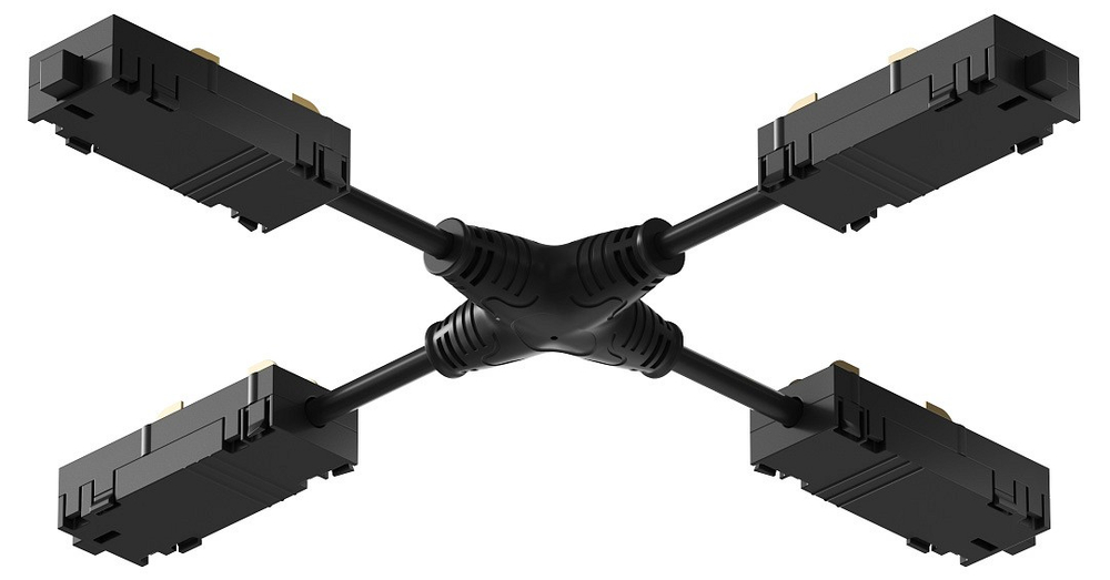 Токопровод X-образный центральный Denkirs SMART UNI TR2116-BK