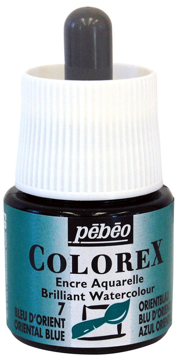 Краска акварель акварельные чернила Colorex 45 мл, 341-007 синий восточный, Pebeo