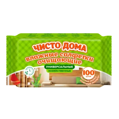 Салфетки влажные Чисто дома хоз. очищающие универсальные 100 шт✦