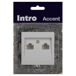 Розетка Intro Accent 6-304-01 информационная 2xRJ45 IP20 СУ белый | Intro