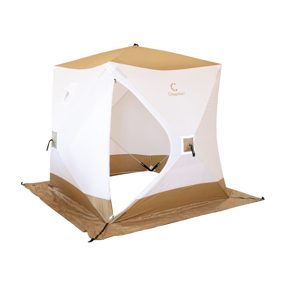 Палатка зимняя куб СЛЕДОПЫТ 1,8 х1,8 м, Oxford 210D PU 1000, S по полу 3,2 кв.м, цв. оливковый/бел