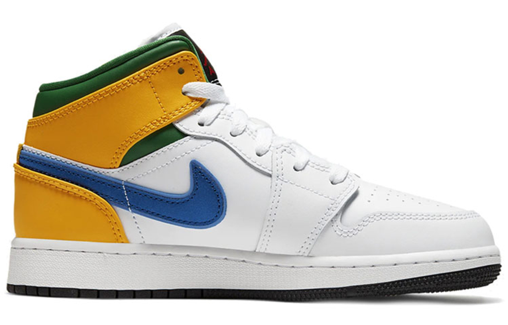 Jordan 1 Mid GS White Court Purple Teal