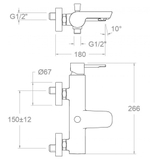 Смеситель для ванны ODISEA 390501SOC золото