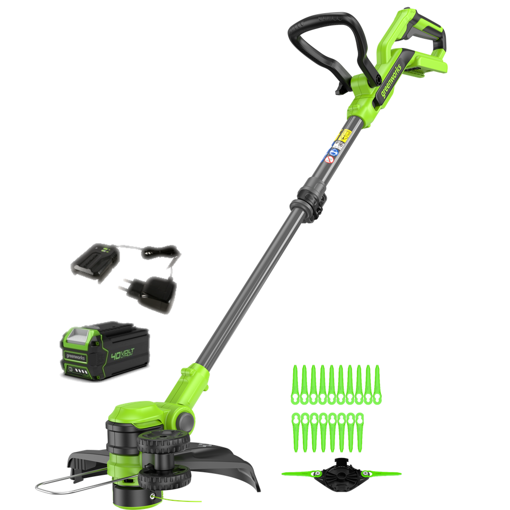 Триммер аккумуляторный Greenworks G40LT331, 40V, 33 см, с 1хАКБ 2Ач и ЗУ (2113507UA)