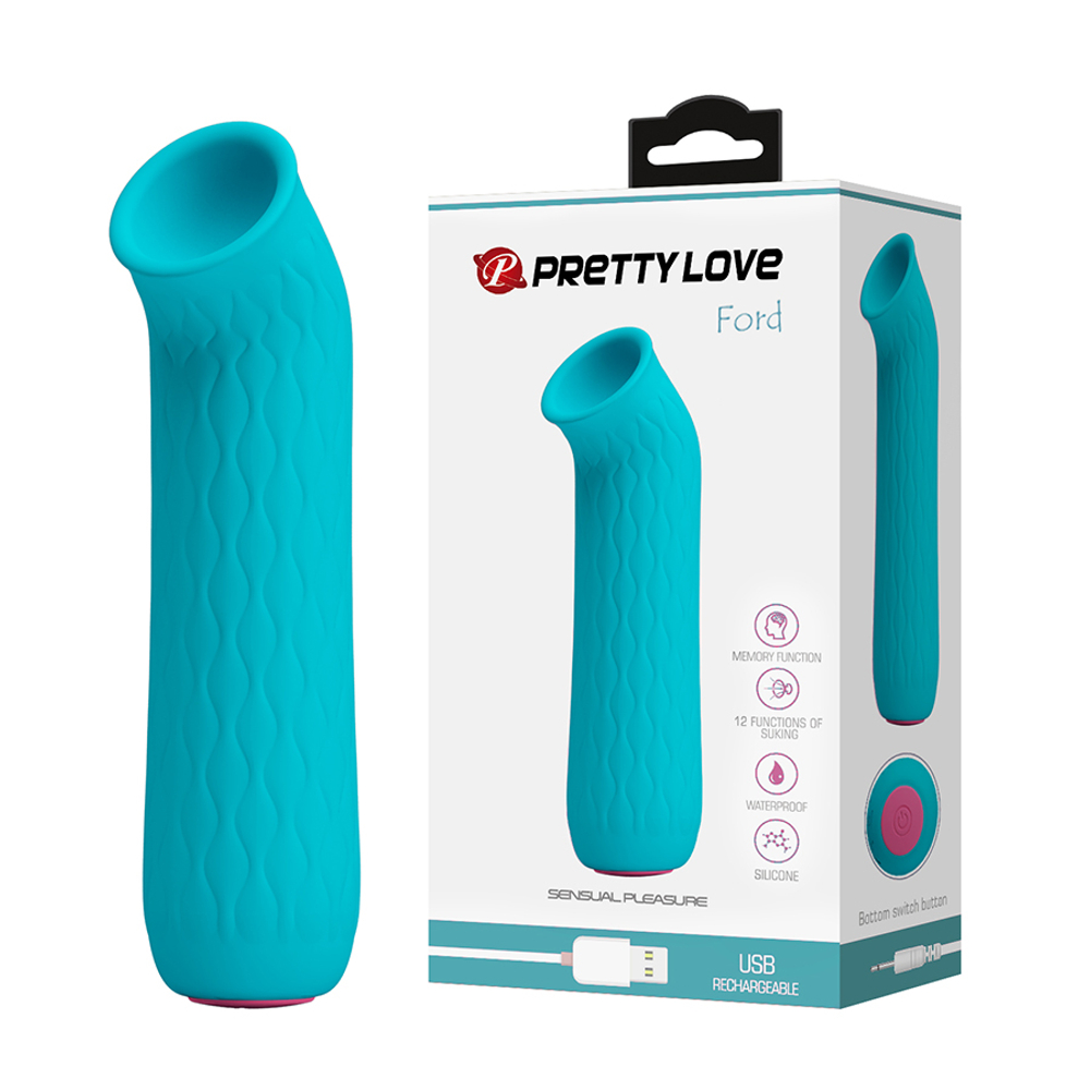 Бирюзовый универсальный вакуумный стимулятор Pretty Love Ford BI-014547-6