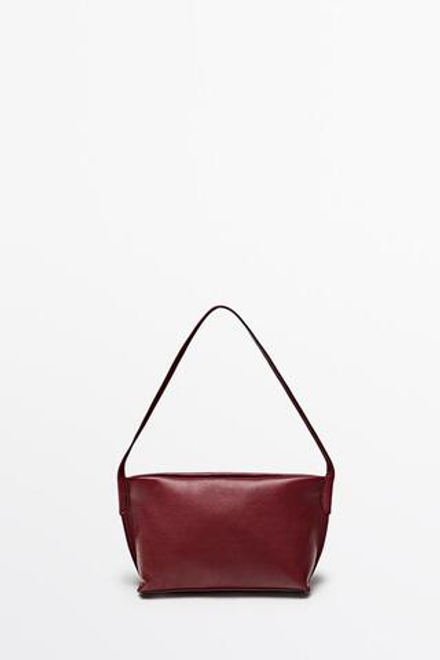 Massimo Dutti Сумка через плечо из кожи наппа, ярко-красный