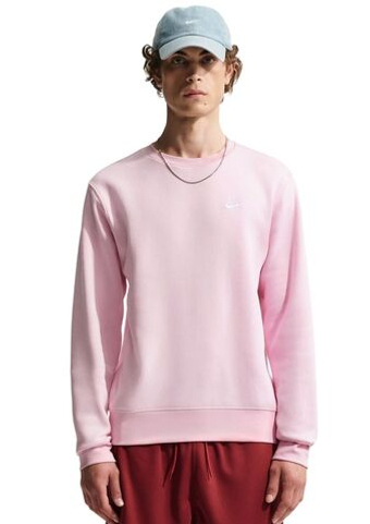 Мужская теннисная кофта Nike Club Fleece Crew - pink foam/white