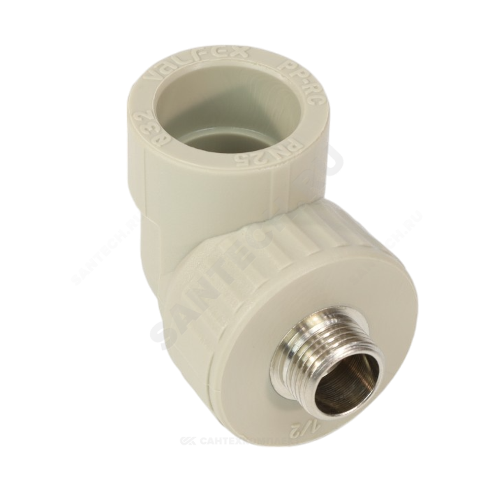 Угольник PP-R комбинированный серый Дн 32х1/2" НР VALFEX 10126232Г