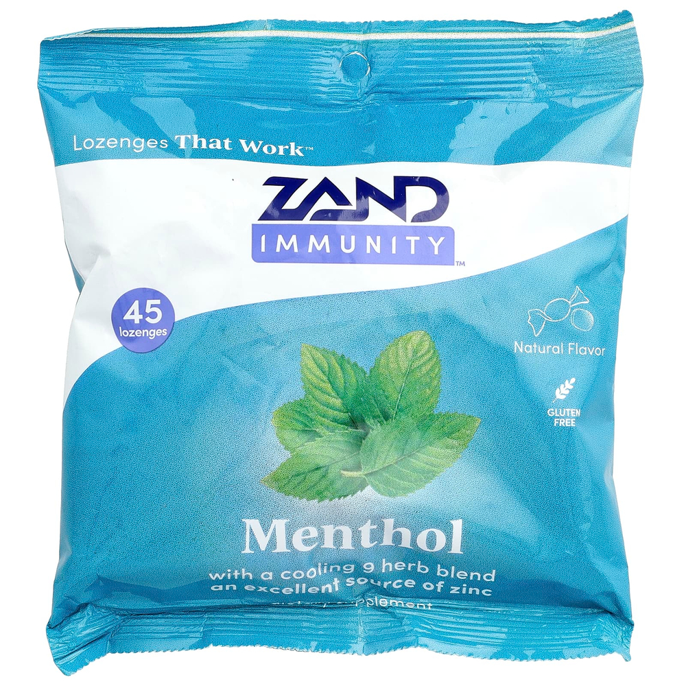 Zand, Immunity ™, пастилки с ментолом, 45 пастилок
