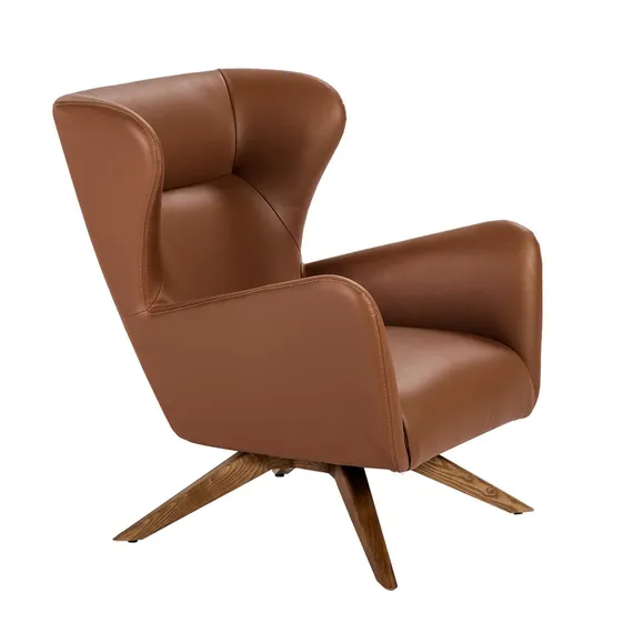Крутящееся кресло Angel Cerda 5038, коричневая кожа