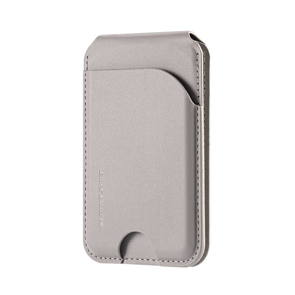Магнитная подставка картхолдер серого цвета от Dux Ducis, серия Neva Series Magnetic Wallet Stand